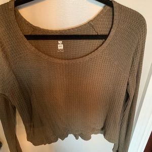 PACSUN green waffle knit top